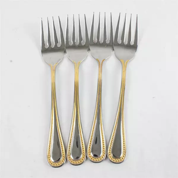  Lot of 4 Towle Individual Salad Fork Gold Manchester 6.5"