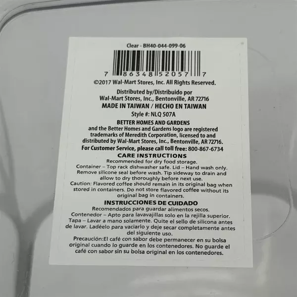 Lot of 2 Better Homes & Gardens BH40-044-099-06 Food Storage Jars Holds 7.5 Cups