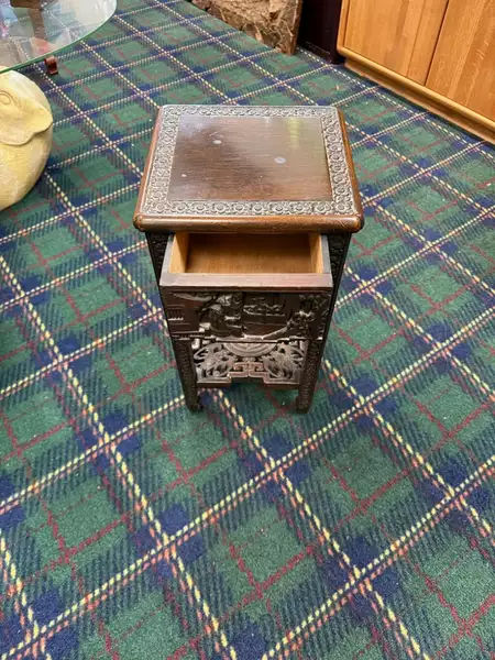 Wooden Carved Nesting Tables Set of 3 (Missing Table)