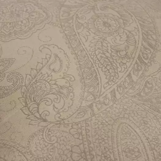 White Paisley Embroidered Cushioned Swivel Chair