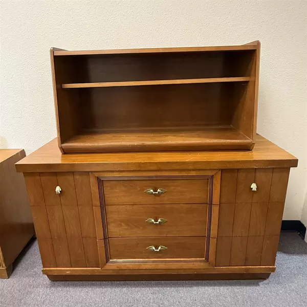 Wooden Mid Century Modern Dresser and Shoe Rack