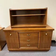 Wooden Mid Century Modern Dresser and Shoe Rack