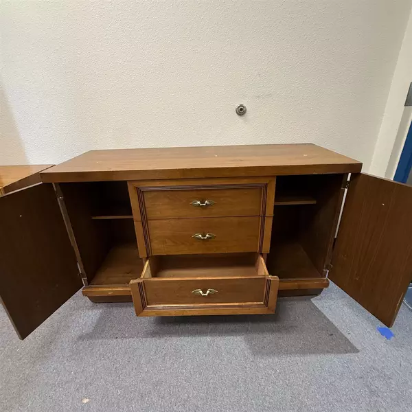 Wooden Mid Century Modern Dresser and Shoe Rack