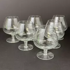 Set Of 6 Air Twisted Stem Brandy Glasses Snifters 4.5 Inch