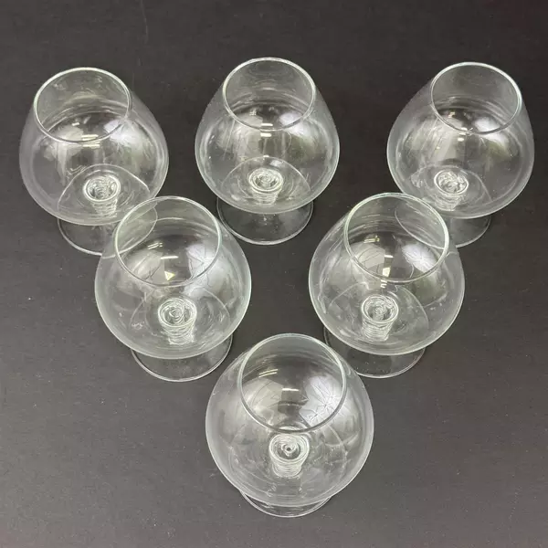 Set Of 6 Air Twisted Stem Brandy Glasses Snifters 4.5 Inch
