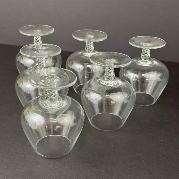 Set Of 6 Air Twisted Stem Brandy Glasses Snifters 4.5 Inch