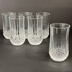 Set of 6 Cristal D'Arques Flat Bottom 10 Ounce Tumblers 5.25 Inch
