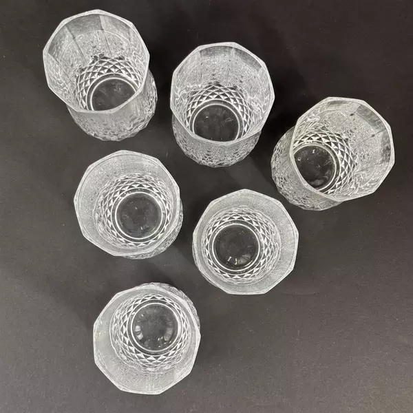 Set of 6 Cristal D'Arques Flat Bottom 10 Ounce Tumblers 5.25 Inch