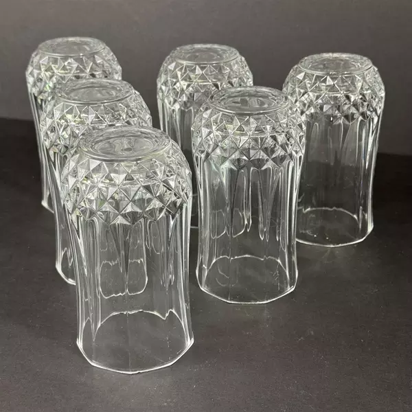 Set of 6 Cristal D'Arques Flat Bottom 10 Ounce Tumblers 5.25 Inch