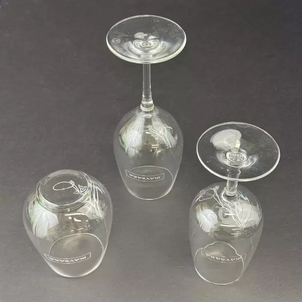 Lot of 3 Assorted Size Maysara Winery Wine Glasses