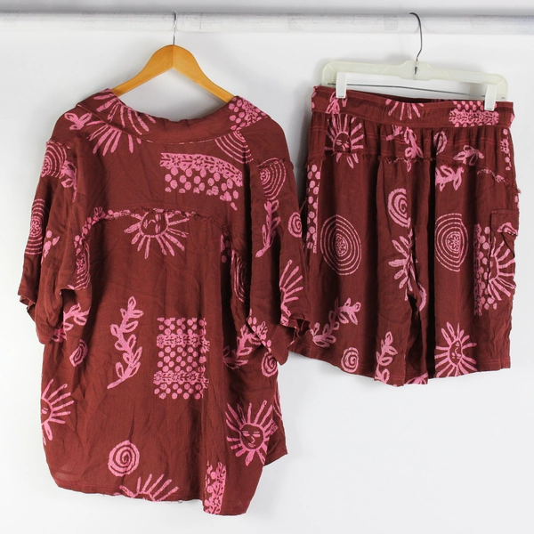 Urban Outfitters Out From Under Brown Pink Celestial Loungewear Set Women's Med