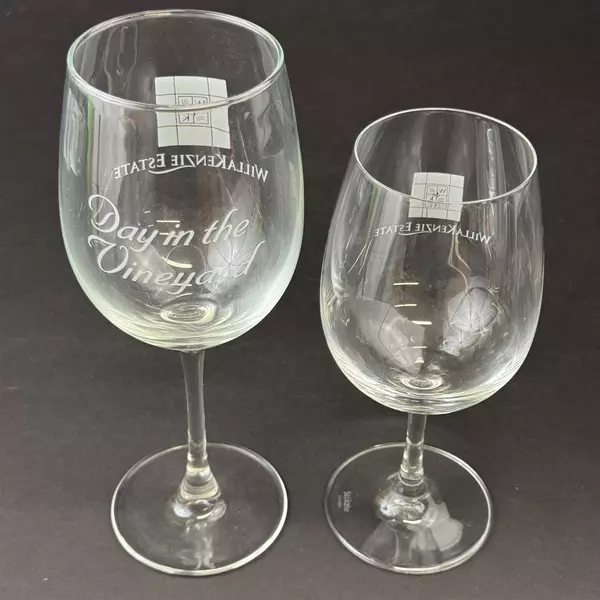 Set of Two Crystal Wine Glasses From WillaKenzie Estate 7.5 Inch and 8.75 Inch