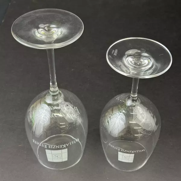 Set of Two Crystal Wine Glasses From WillaKenzie Estate 7.5 Inch and 8.75 Inch