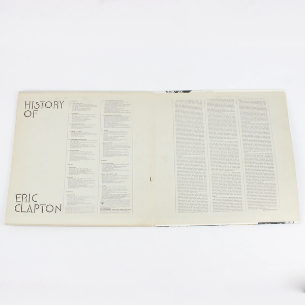 History Of Eric Clapton Double Vinyl LP, SD-2-803, 1972