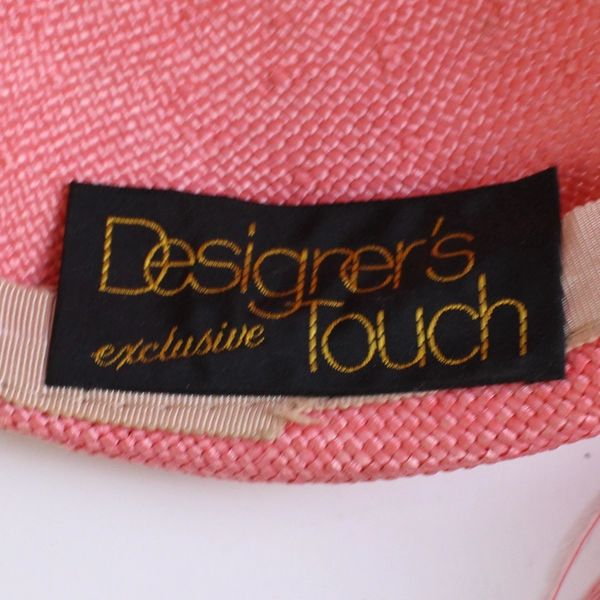 VTG Pink Designer’s Touch Exclusive Pillbox Beige Fascinator’s Feather Straw Hat