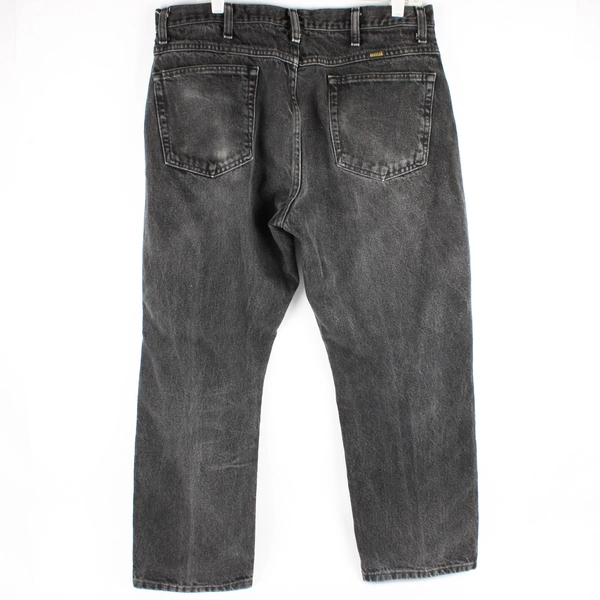 Rustler Men's 38x29 Black Denim 100% Cotton Straight Leg