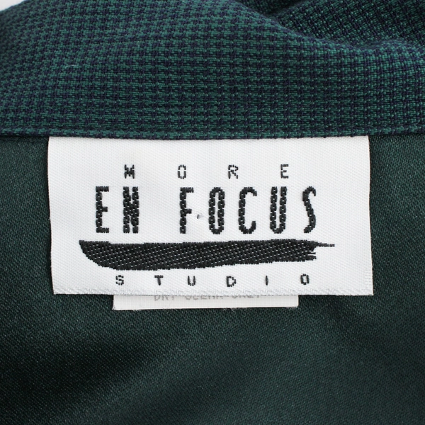 Vintage En Focus Women's 16 Dark Green 2-Piece Dress with Matching Vest