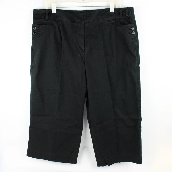 Lifestyle Attitude Women's 18W Black Dress Stretch Capris 