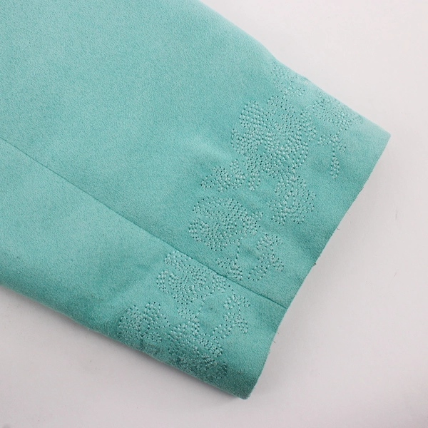 Dressbarn Embroidered Mint Green Open-Front Jacket Women's Size 18/20W