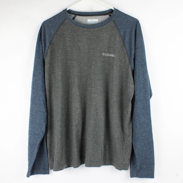 Columbia Gray and Blue Raglan T-Shirt Men's Large
