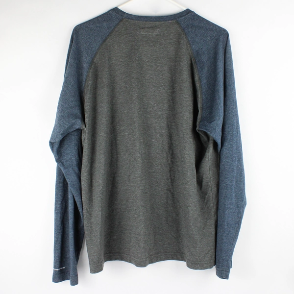 Columbia Gray and Blue Raglan T-Shirt Men's Large