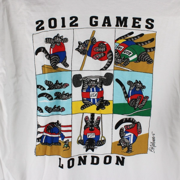 Crazy Shirts B. Kliban Team USA 2012 London Summer Olympics T-Shirt Large FLAW
