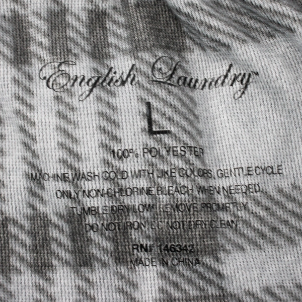 English Laundry Black and Gray Plaid Pajama Pants Men's Size Large