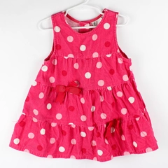Rare Too! Pink Polka Dot Pattern Sleeveless Corduroy Dress Toddler Size 3T