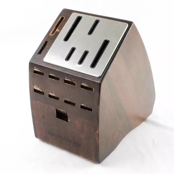 Calphalon Walnut Knife Block 16 Slot Wood Kitchen Storage 