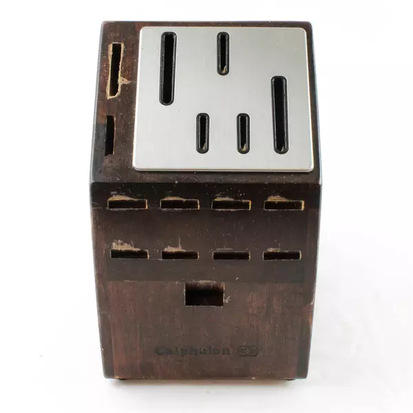 Calphalon Walnut Knife Block 16 Slot Wood Kitchen Storage 