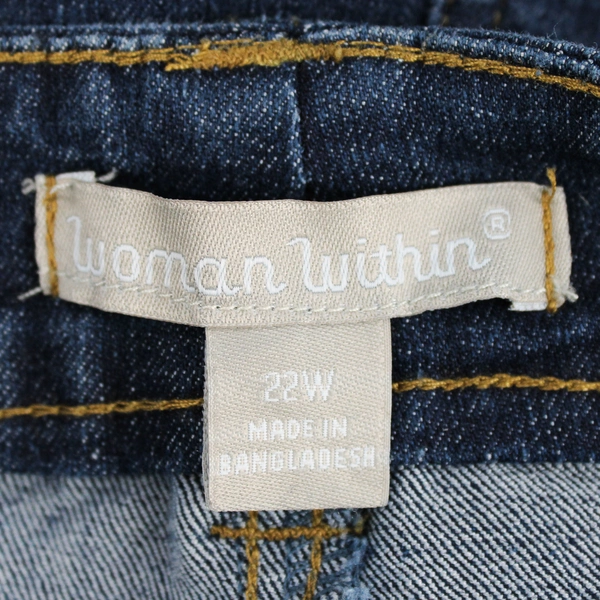 Woman Within Women's 22W Dark Wash Blue Boot Cut Jeans