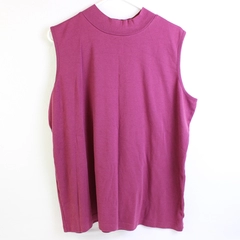 Only Necessities Solid Purple Color Sleeveless Mock Neck Shirt Women's Size 1X