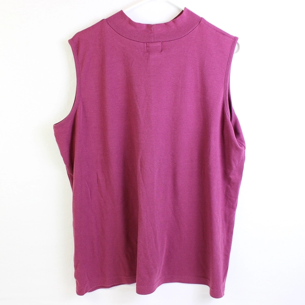 Only Necessities Solid Purple Color Sleeveless Mock Neck Shirt Women's Size 1X
