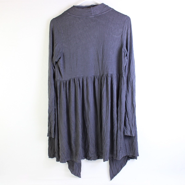 Kische Solid Dark Purple Color Long Sleeve Cardigan Women's Size M