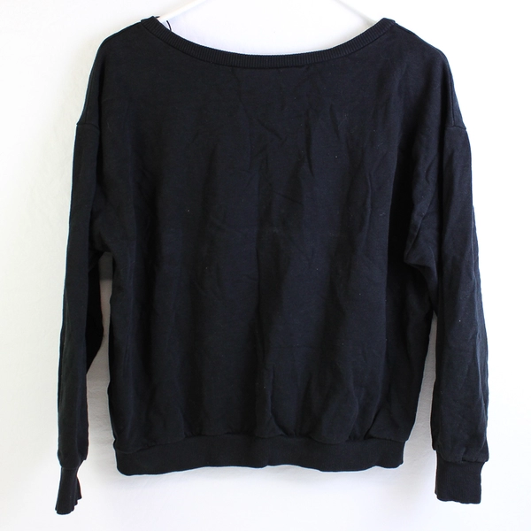 H&M Divided "Feminism" Print Black Long Sleeve Sweater Women's Size L