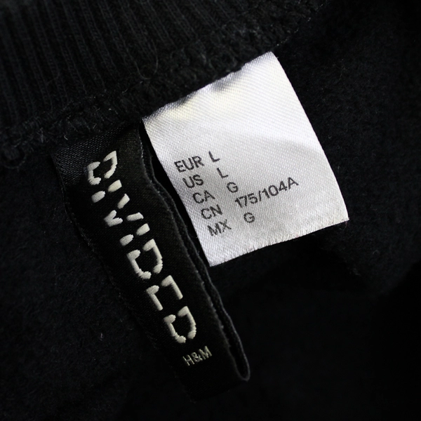 H&M Divided "Feminism" Print Black Long Sleeve Sweater Women's Size L