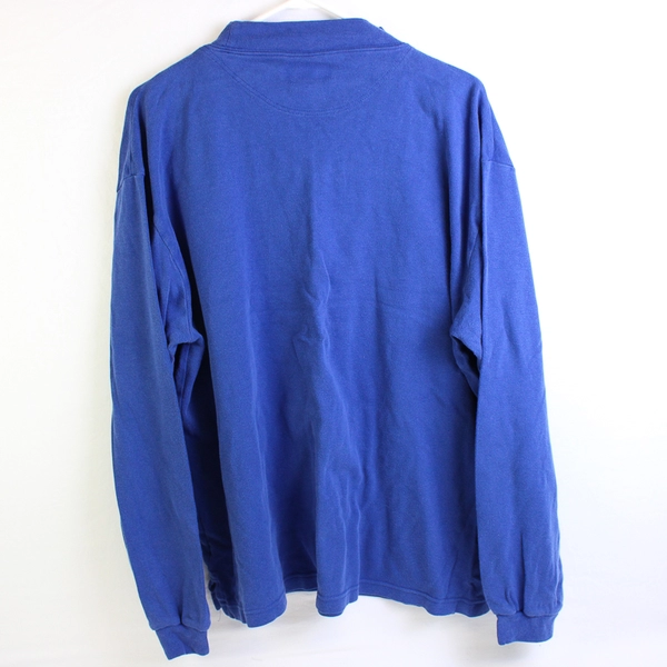 Port Authority Blue Long Sleeve Mock Neck Sweater 100% Cotton Women's Size L