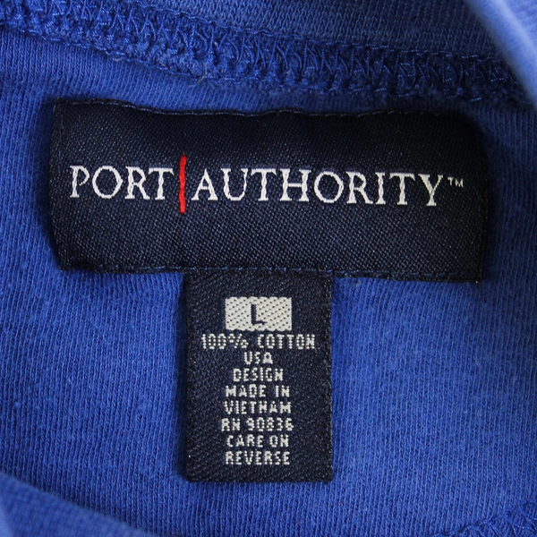Port Authority Blue Long Sleeve Mock Neck Sweater 100% Cotton Women's Size L