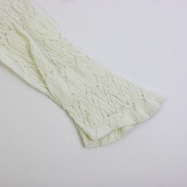 Amiani Solid White Color Lace Sheer Long Sleeve Top Women's Size M