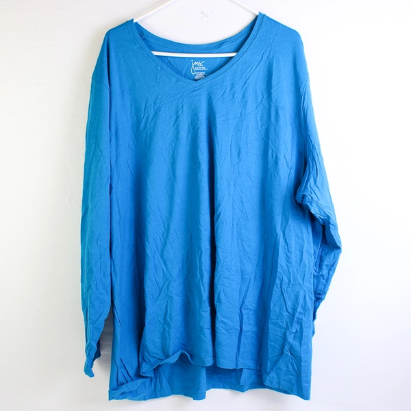 Just My Size Blue Long Sleeve T-Shirt 100% Cotton Women's Size 5X
