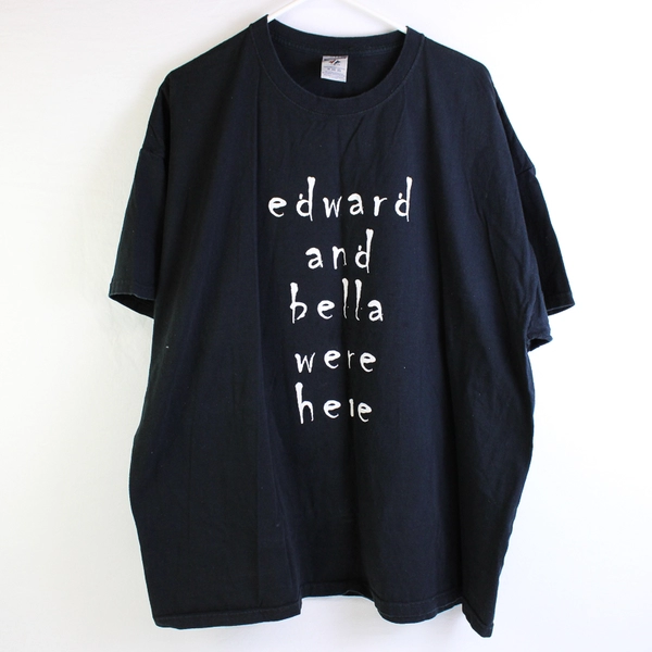 Jerzees Edward And Bella Were Here Printed Black Short Sleeve Shirt Size 3X