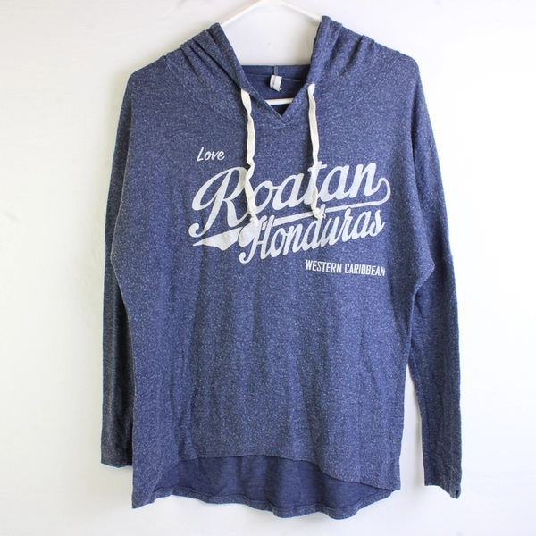 Techstyles Sportswear Roatans Honduras Printed Blue Hoodie Pullover Men's Size M