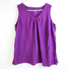 Women Within Solid Purple Color Sleeveless Shirt Women's Size 1X (22/24)