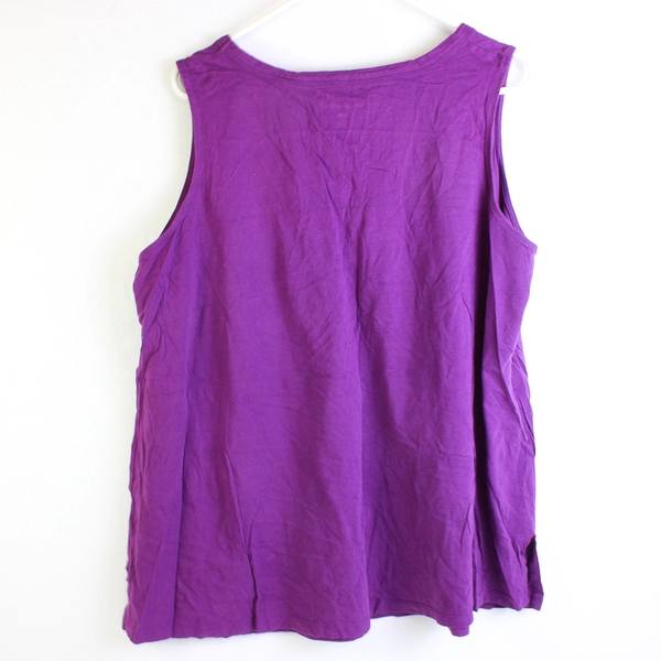 Women Within Solid Purple Color Sleeveless Shirt Women's Size 1X (22/24)
