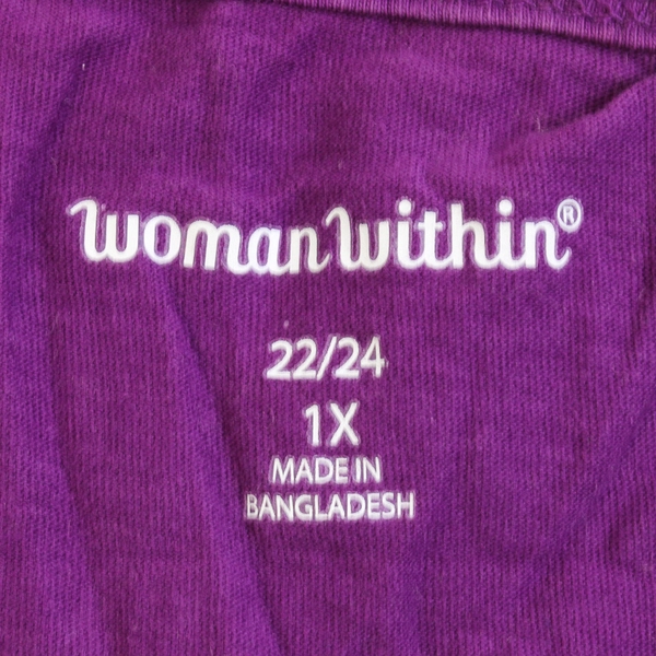 Women Within Solid Purple Color Sleeveless Shirt Women's Size 1X (22/24)