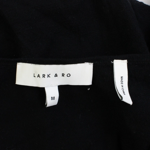 Lark & Ro Solid Black Color Long Sleeve Knit Top Women's Size M