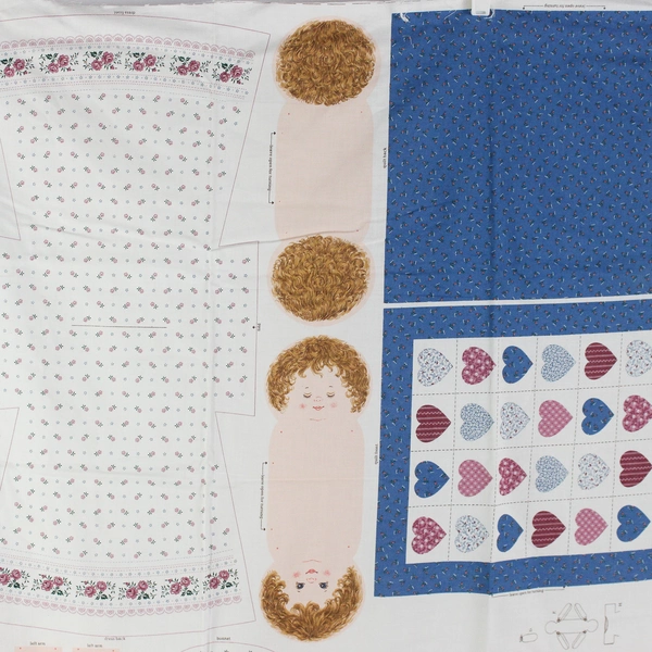 VTG Cranston VIP Once Upon A Time Happy Baby Sleepy Baby Doll Fabric Panel