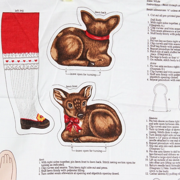 VTG Cranston VIP Once Upon A Time Snow White Dolls Fabric Panel