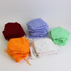 Lot of 42 Handmade Crocheted Granny Squares Red Orange Green Blue Etc.