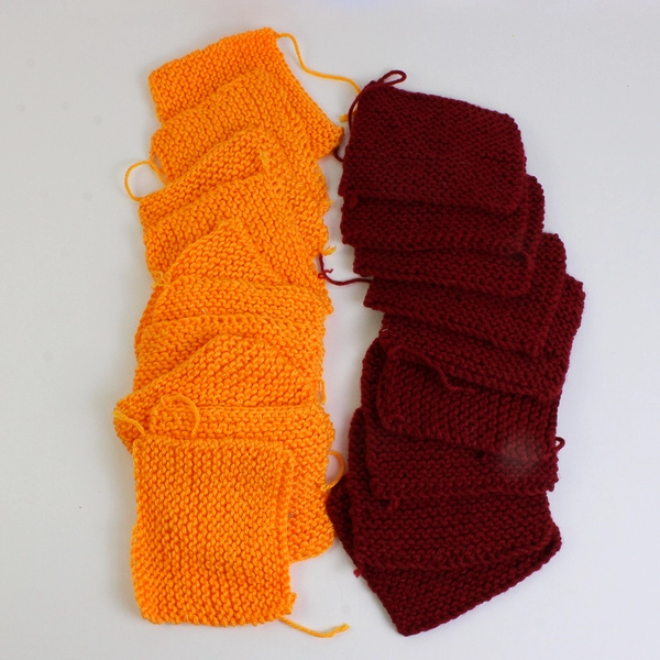 Lot of 42 Handmade Crocheted Granny Squares Red Orange Green Blue Etc.